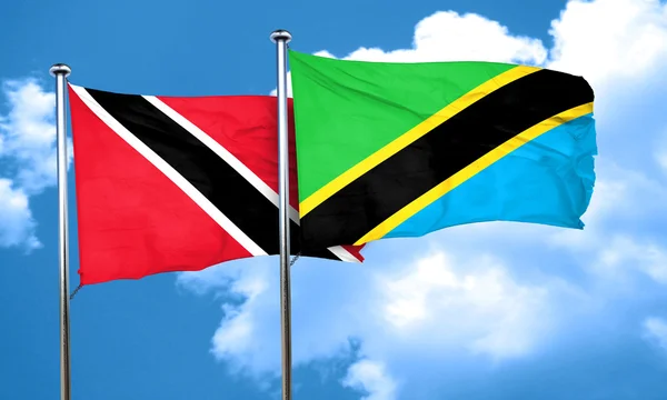 Trinidad Tobago Flag Tanzania Flag Rendering — Stock Photo, Image