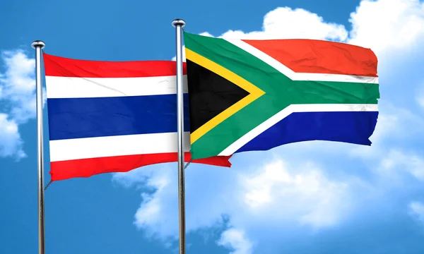 Güney Afrika Bayrağı Taşıyan Tayland Bayrağı — Stok fotoğraf
