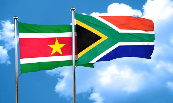 Surinam Bayrak Güney Afrika Bayrak Render Ile — Stok fotoğraf