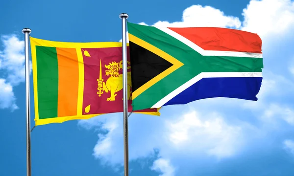 Vlajka Srí Lanka Vlajku Jižní Afrikou Vykreslování — Stock fotografie