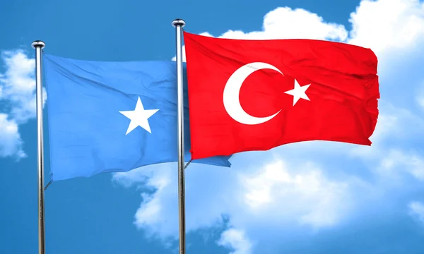 Flaga Somalii Flagą Turcji Renderowania — Zdjęcie stockowe