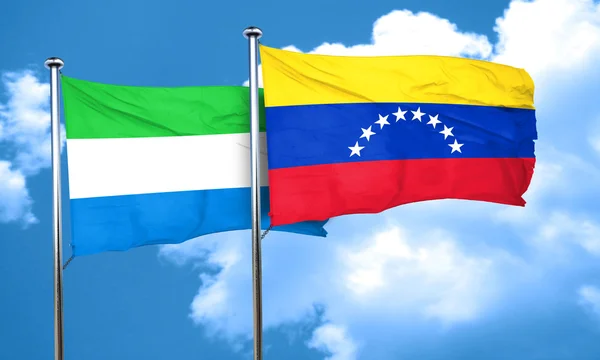 Sierra Leone Flagge Mit Venezuela Flagge Rendering — Stockfoto