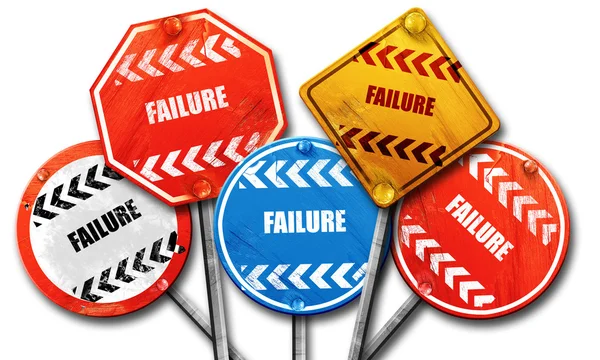 Failure sign with some smooth lines, 3D rendering, street signs — Stock Photo, Image