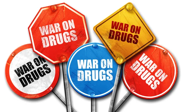 Wojna z narkotykami, renderowania 3d, znaki drogowe — Zdjęcie stockowe