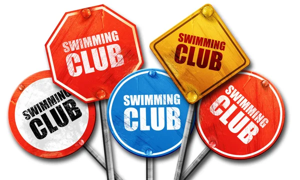 수영 클럽, 3d 렌더링도 표지판 — 스톡 사진