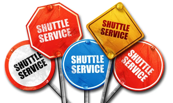 Shuttle-Service, 3D-Rendering, Straßenschilder — Stockfoto