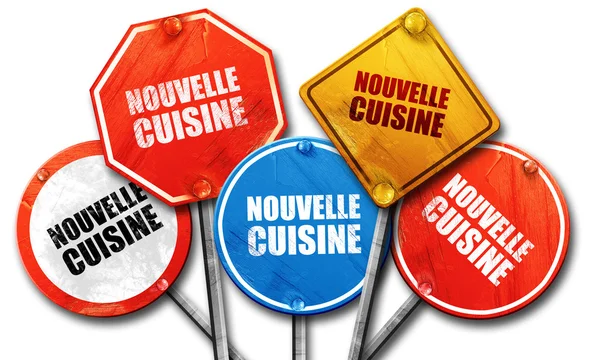 Nouvelle cuisine, rendu 3D, enseignes — Photo