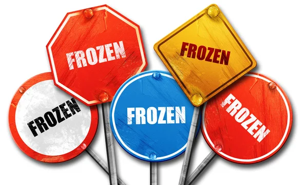 Frozen, 3D rendering, street signs — Stock Photo, Image