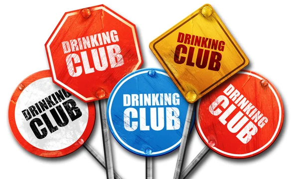 Club de boisson, rendu 3D, panneaux de signalisation — Photo