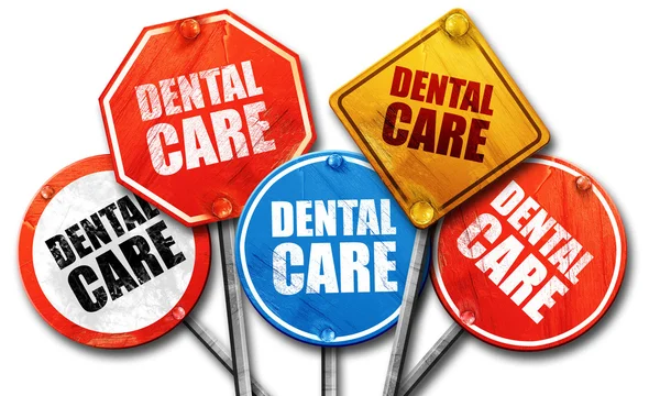 Dental care, 3D rendering, street signs, 3D rendering, street si — Stock Photo, Image