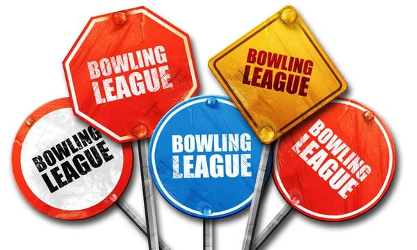 Bowling Liga, 3d-leképezést, utcanévtáblák — Stock Fotó
