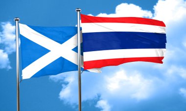 Tayland bayrağı, 3d render ile İskoçya bayrağı