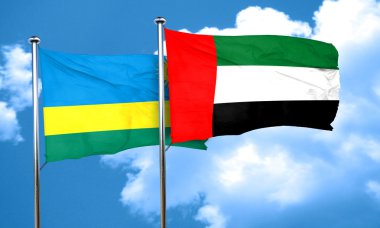 Birleşik Arap Emirlikleri bayrağı, 3d render ile Ruanda bayrak