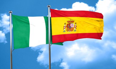 İspanya ile Türkiye bayrak bayrak, 3d render