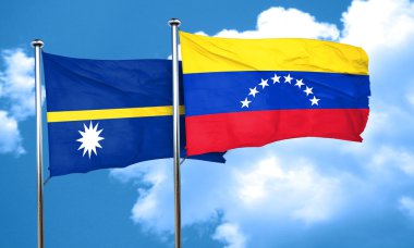 Nauru bayrak Venezuela bayrak, 3d render ile