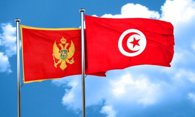 Tunus bayrağı, 3d render ile Karadağ bayrağı