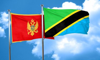 Tanzanya bayrak, 3d render ile Karadağ bayrağı