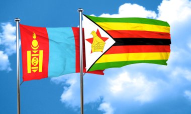 Zimbabve bayrağı, 3d render ile Moğolistan bayrağı