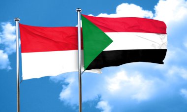 Monaco bayrağı Sudan bayrağı, 3d render ile