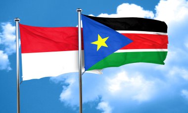 Güney Sudan bayrağı, 3d render ile Monaco bayrağı