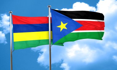 Güney Sudan bayrağı, 3d render bayrakla Mauritius