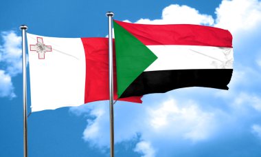 Sudan bayrağı, 3d render ile Malta bayrağı
