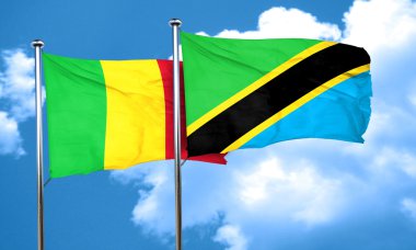 Tanzanya bayrak, 3d render ile mali bayrağı