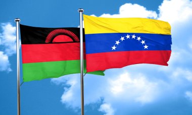 Malavi bayrak Venezuela bayrak, 3d render ile