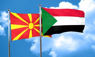 Makedonya bayrak Sudan bayrağı, 3d render ile
