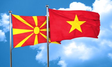 Makedonya bayrak Vietnam bayrağı, 3d render ile