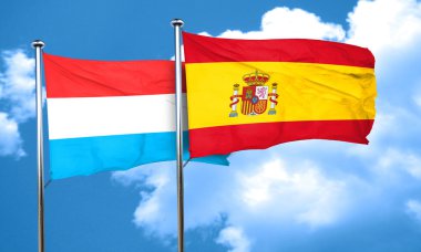 İspanya bayrağı, 3d render ile Lüksemburg bayrağı