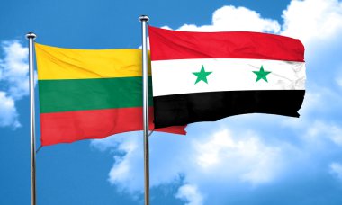 Suriye bayrağı, 3d render ile Litvanya bayrağı