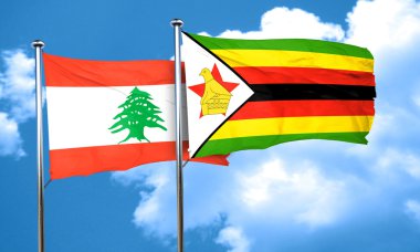 Zimbabve bayrağı, 3d render ile Lübnan Bayrağı