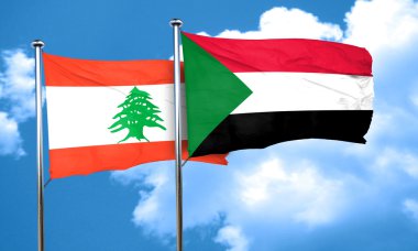 Lübnan Bayrağı Sudan bayrağı, 3d render ile