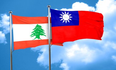 Tayvan bayrağı, 3d render ile Lübnan Bayrağı