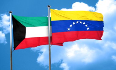 Kuveyt bayrağı Venezuela bayrak, 3d render ile