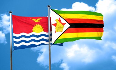 Zimbabve bayrağı, 3d render bayrakla Kiribati