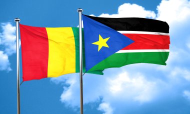 Güney Sudan bayrağı, 3d render ile Gine bayrağı