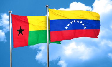 Gine bissau bayrak Venezuela bayrak, 3d render ile