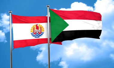 Sudan bayrağı, 3d render ile Fransız Polinezyası bayrak