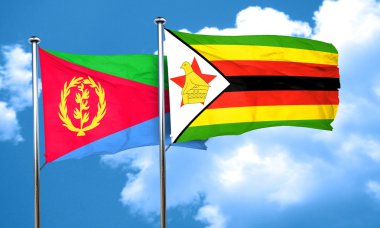 Zimbabve bayrağı, 3d render ile Eritre bayrak