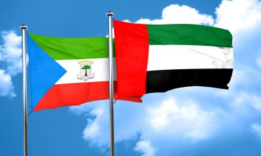 Birleşik Arap Emirlikleri bayrağı, 3d render ile Ekvator Ginesi bayrak