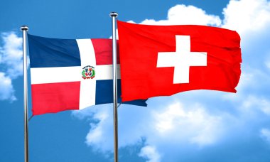 İsviçre bayrağı, 3d render ile Dominik Cumhuriyeti bayrağı