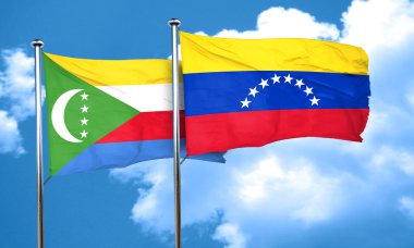 Venezuela bayrak, 3d render ile Komor bayrağı