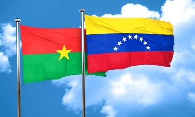 Burkina Faso bayrak Venezuela bayrak, 3d render ile