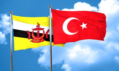 Türkiye bayrağı, 3d render ile Brunei bayrağı