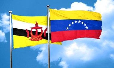 Venezuela bayrak, 3d render ile Brunei bayrağı
