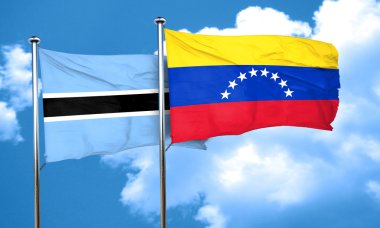 Venezuela bayrak, 3d render ile Botsvana bayrağı