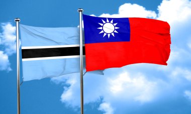 Tayvan bayrağı, 3d render ile Botsvana bayrağı