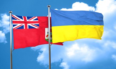 Ukrayna bayrağı, 3d render ile Bermuda bayrak